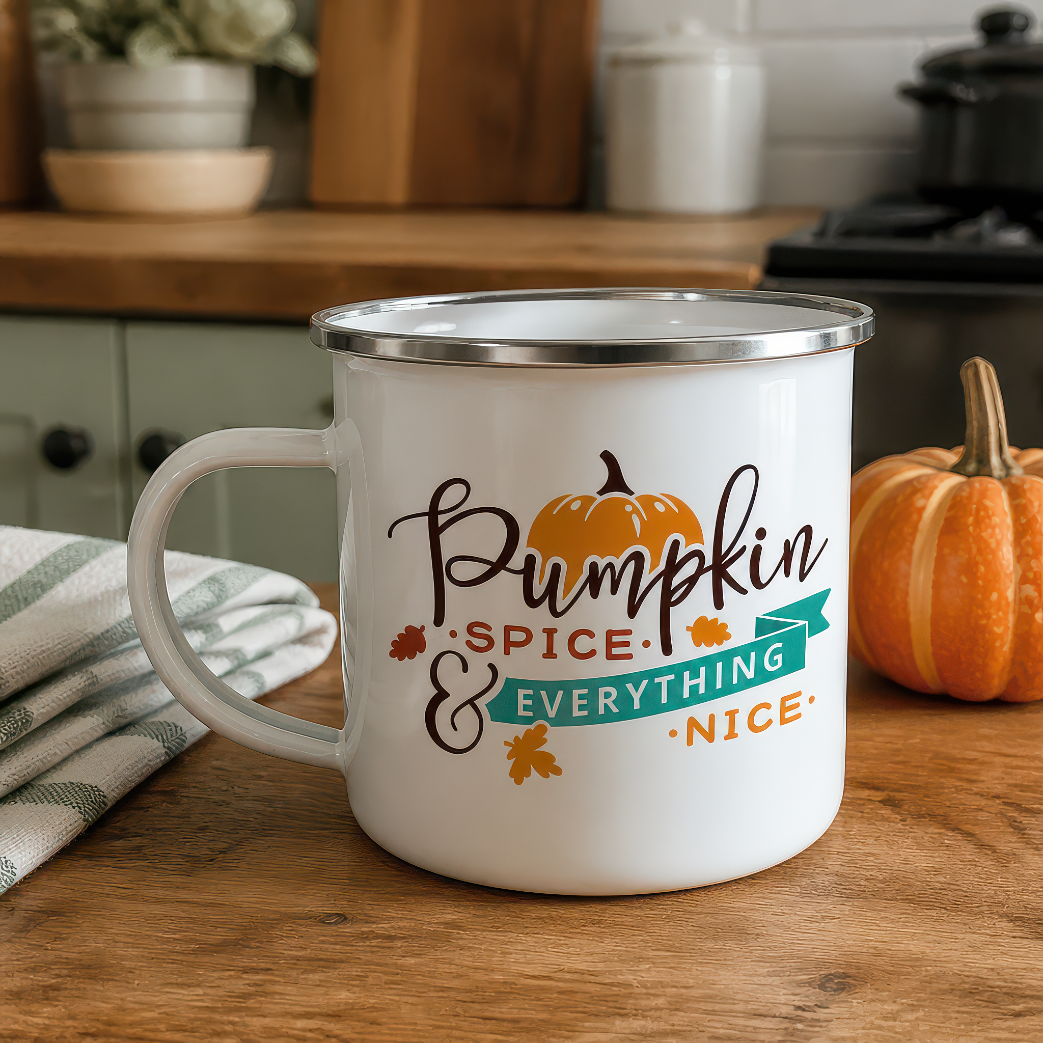 Pumpkin Spice Enamel Mug