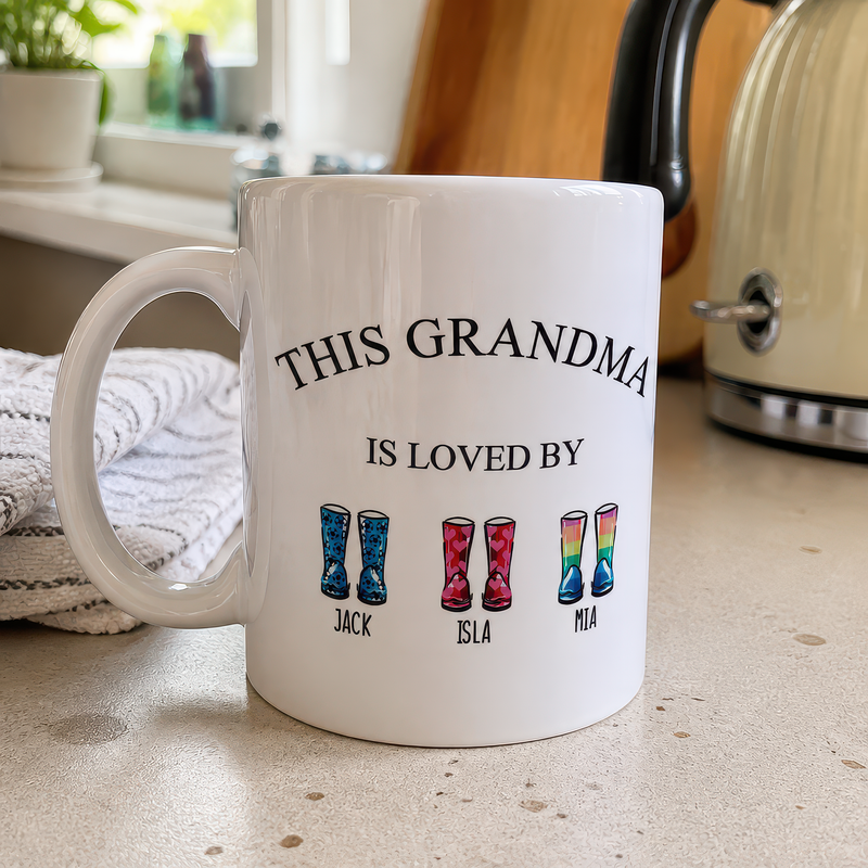Personalised Grandma Wellington Boots Mug