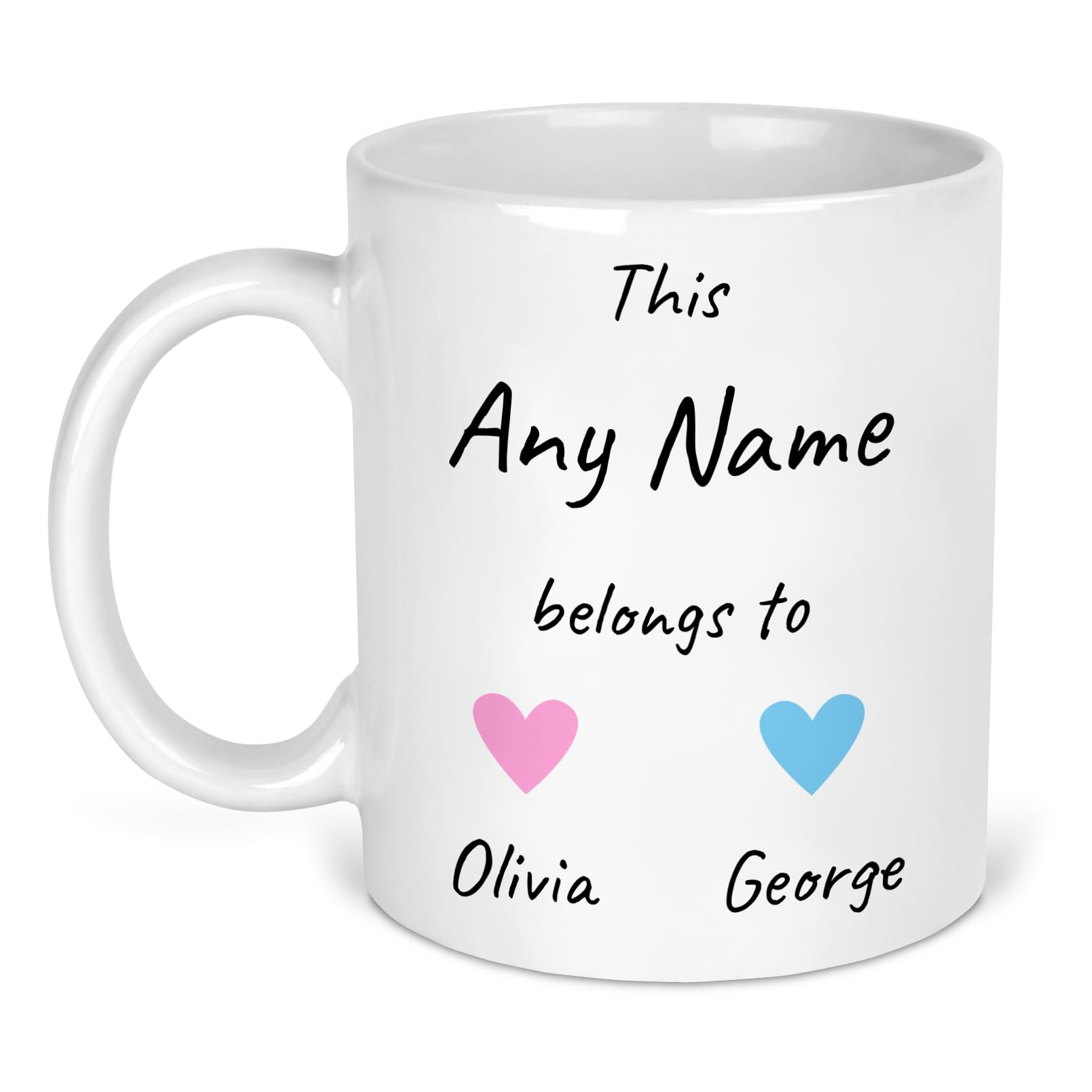 Personalised This Belongs To Ceramic Mug with Title and Names