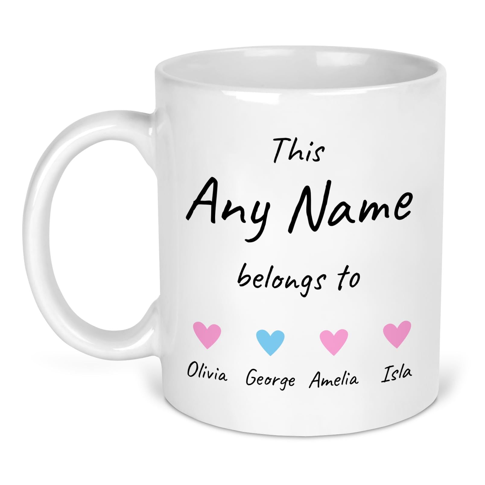 Personalised This Belongs To Ceramic Mug with Title and Names