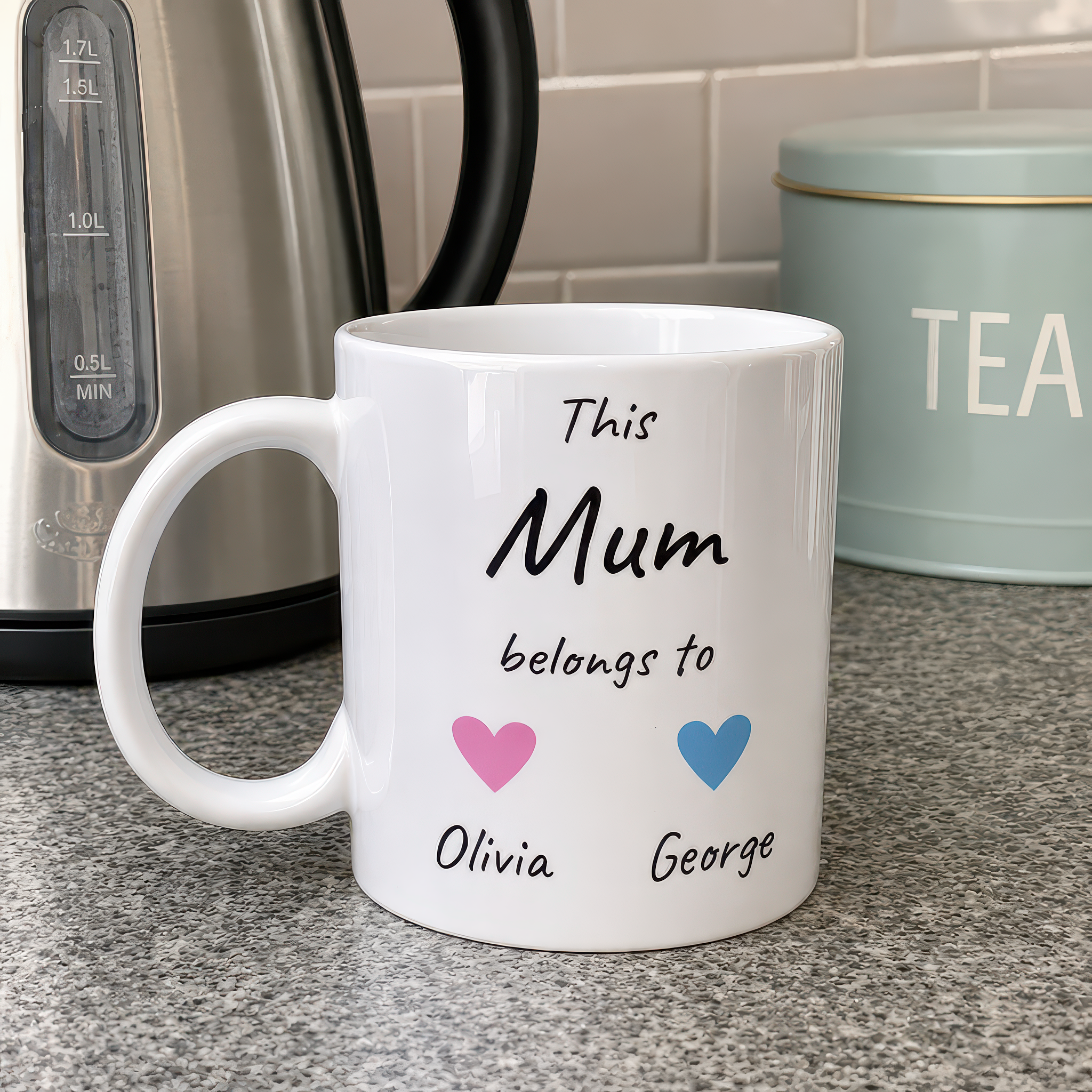 Personalised This Mum Belongs To Mug with Title and Names - alternative view