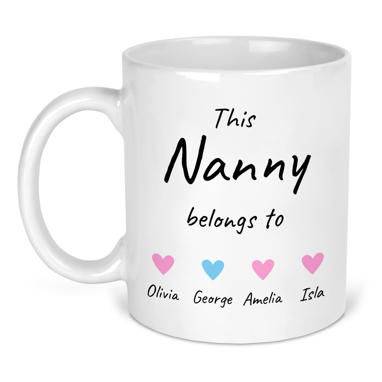 Personalised This Nanny Belongs To Mug with Names