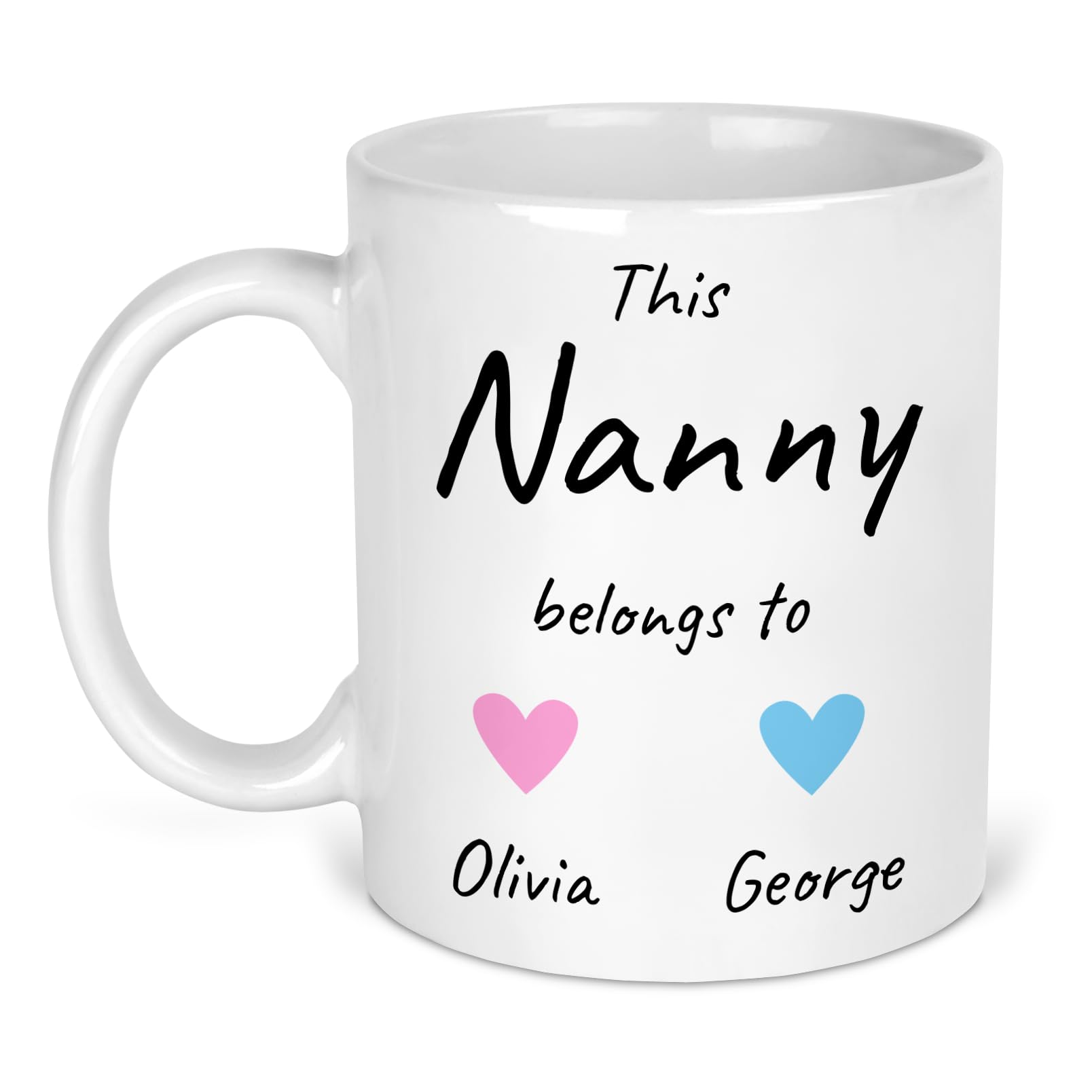 Personalised This Nanny Belongs To Mug with Names