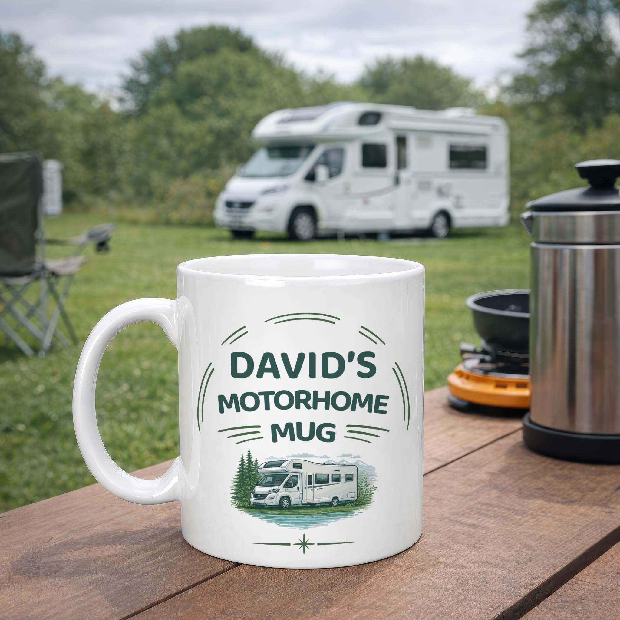 Personalised Motorhome Gift Ceramic Mug with Name