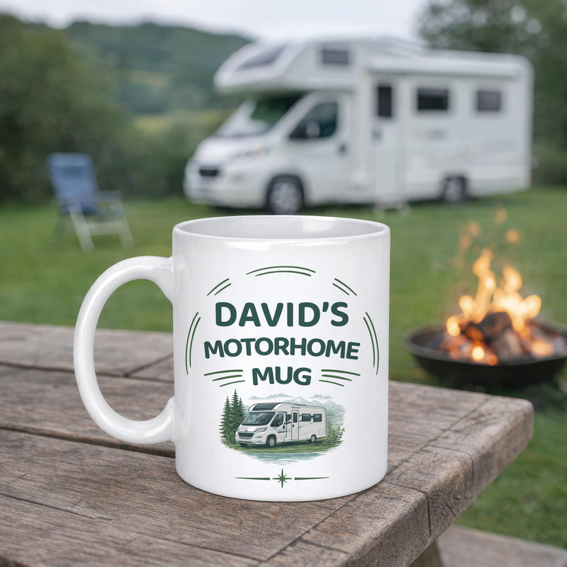 Personalised Motor Home Gift Ceramic Mug with Name