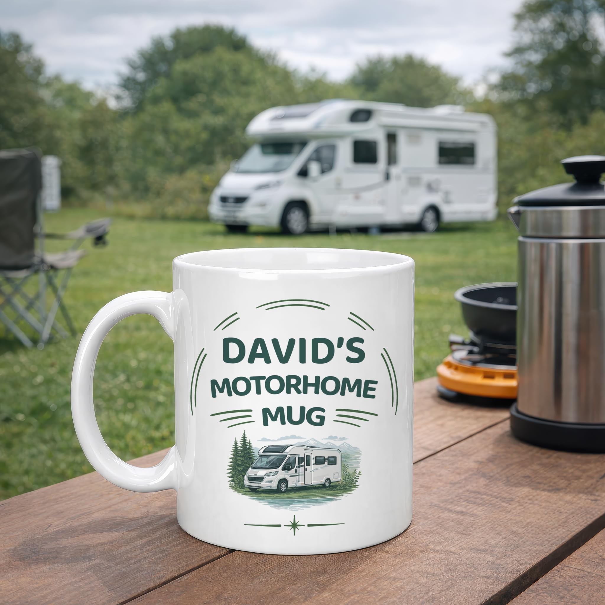 Personalised Motor Home Gift Ceramic Mug with Name