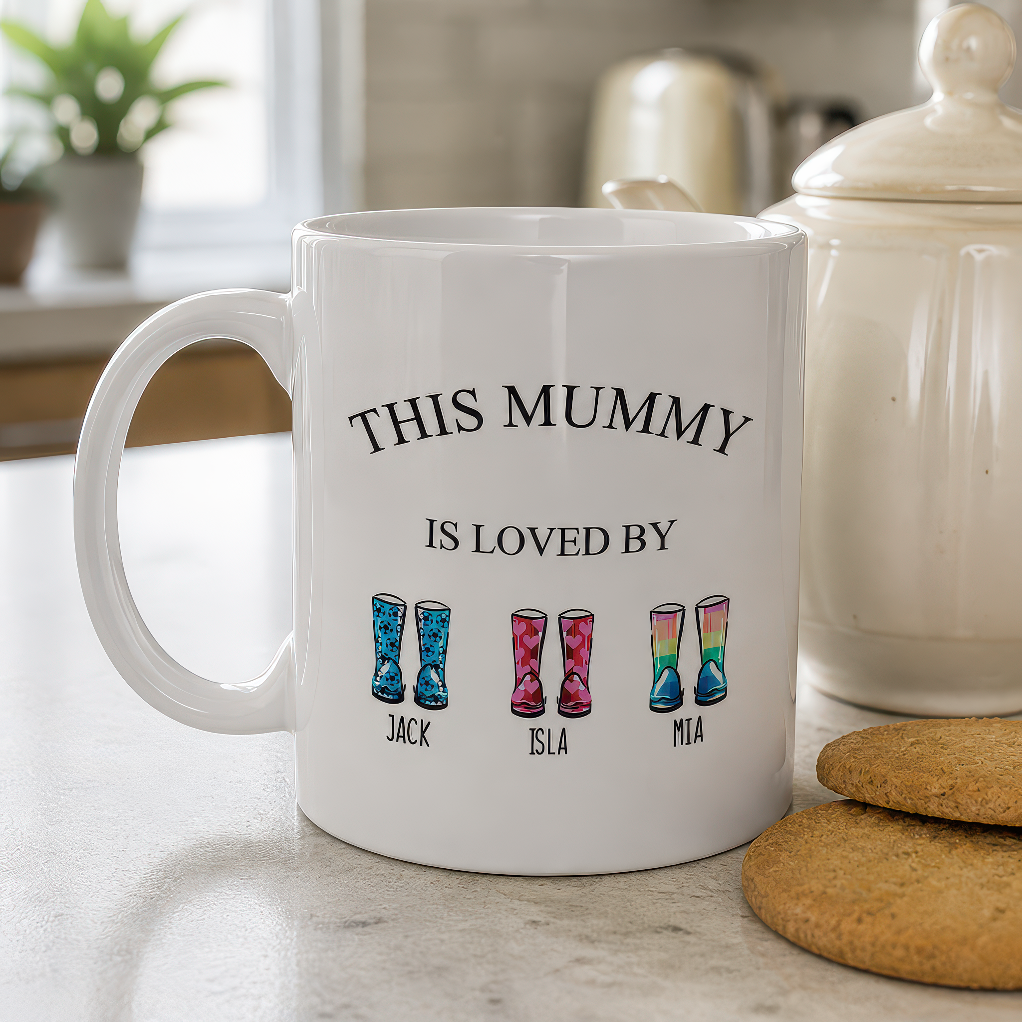 Personalised Mummy Wellington Boots Mug