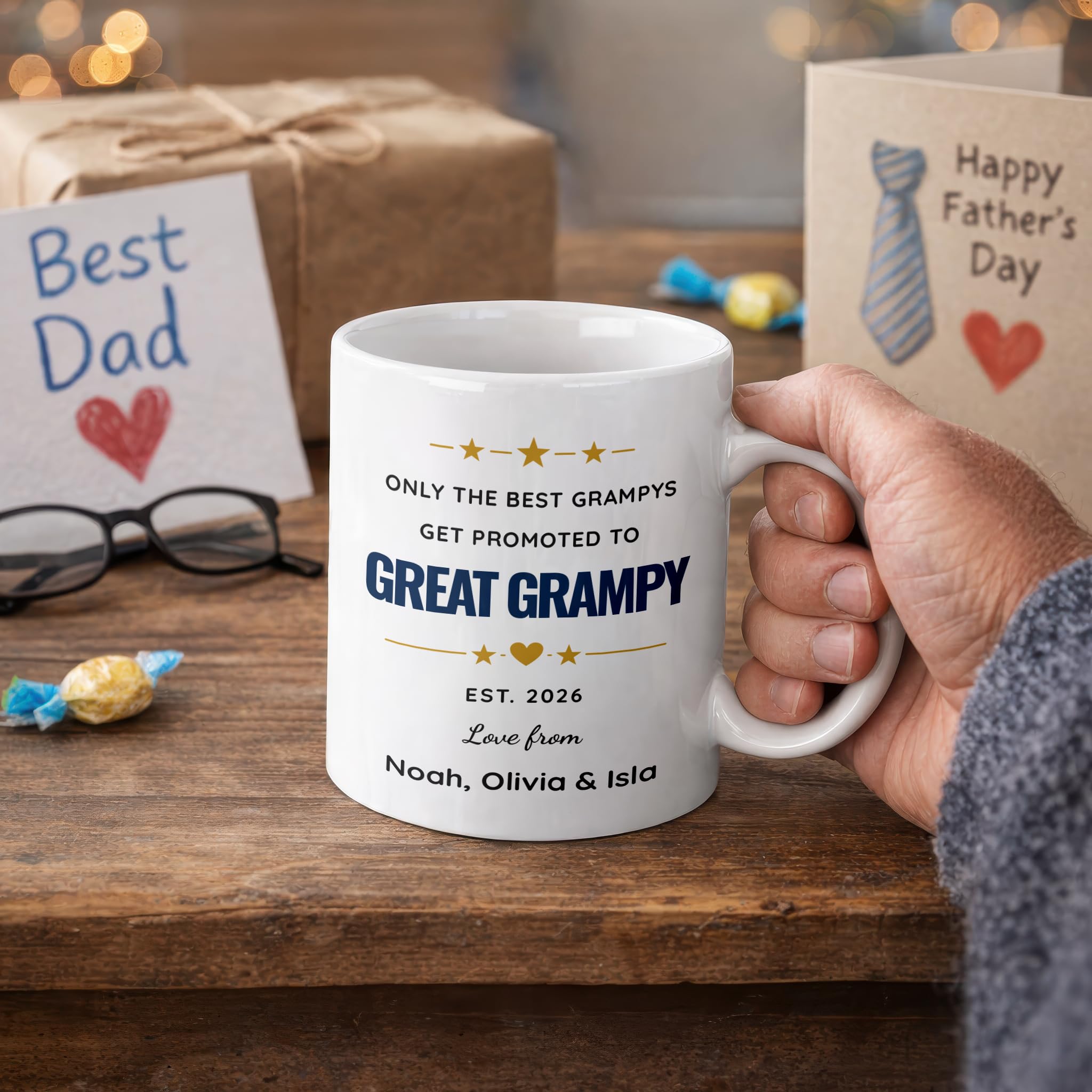 Personalised Only the Best Grampys Get Promoted to Great Grampy Mug