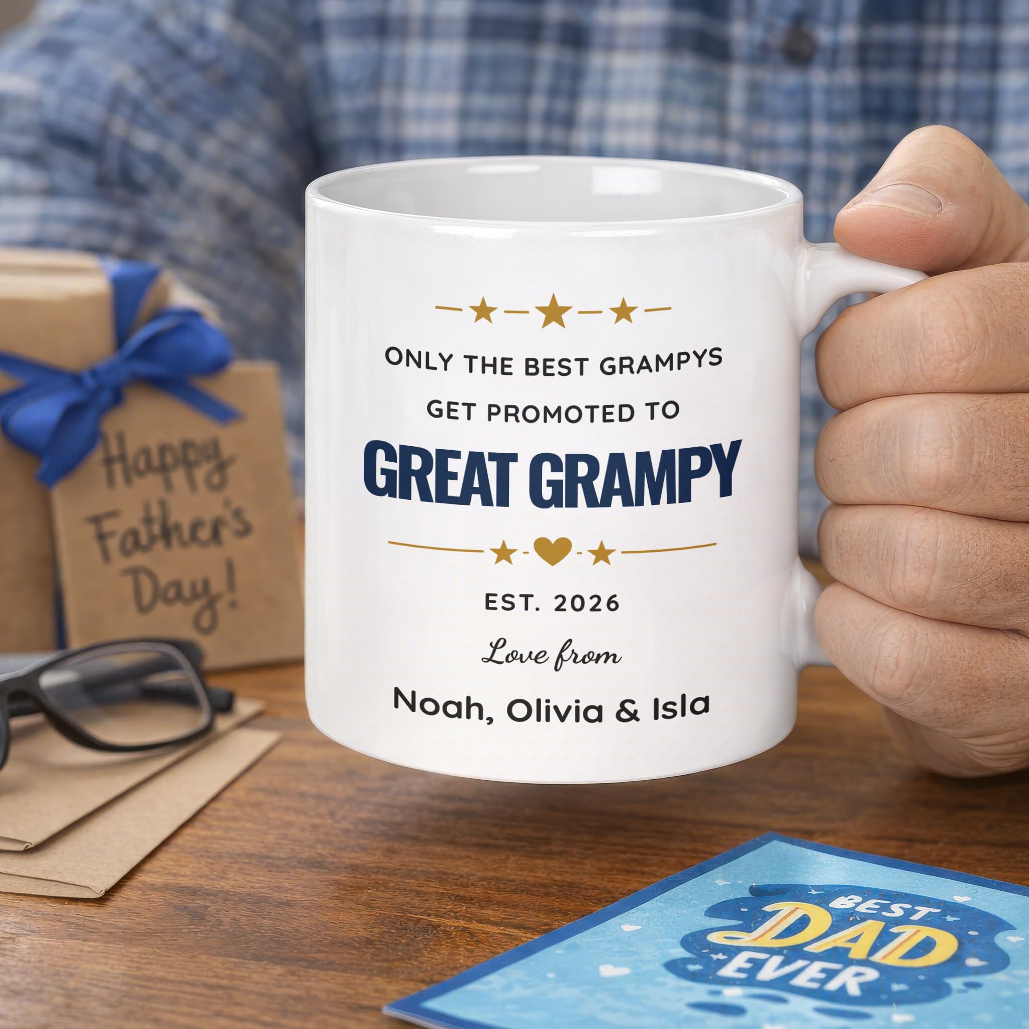 Personalised Only the Best Grampys Get Promoted to Great Grampy Mug
