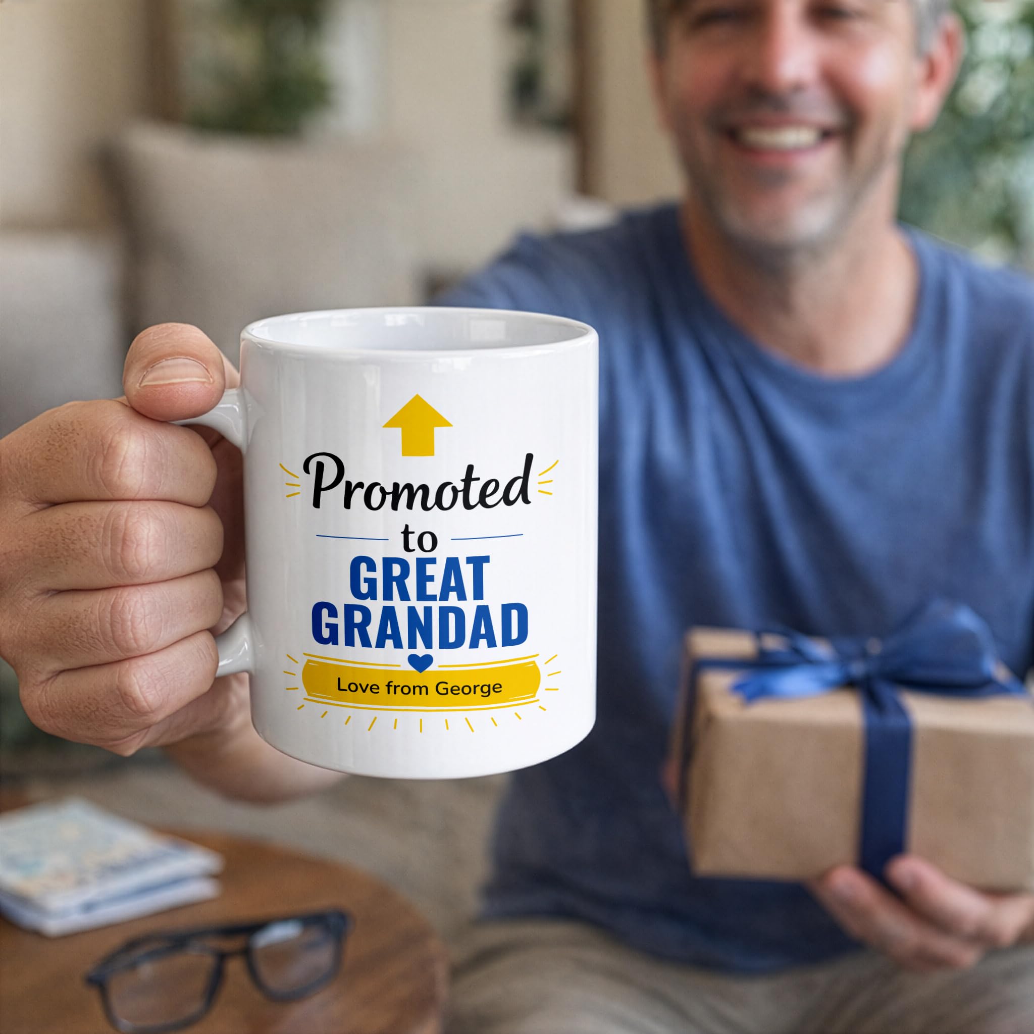 Personalised Promoted to Great Grandad Mug with Name
