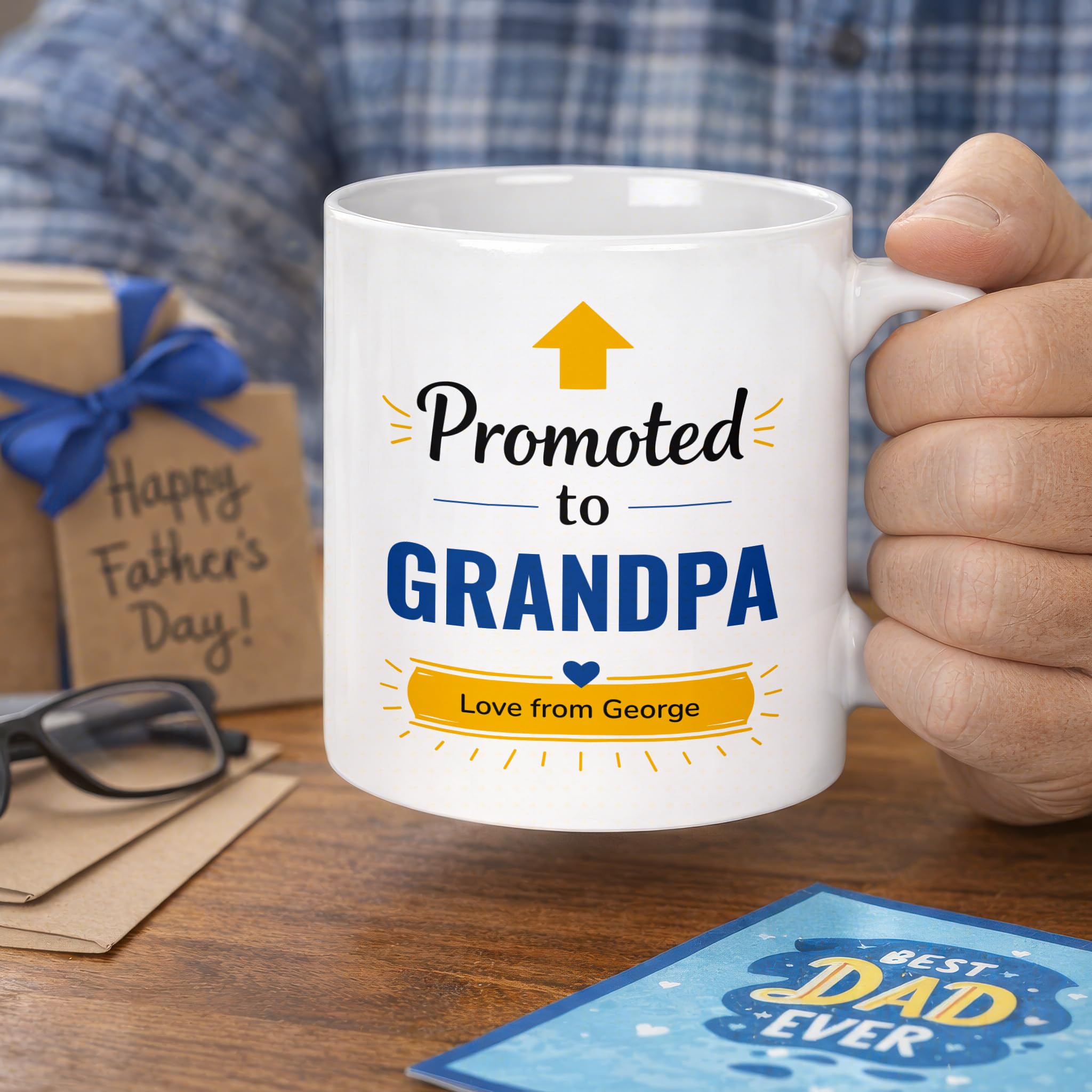 Personalised Promoted to Grandpa Mug with Name