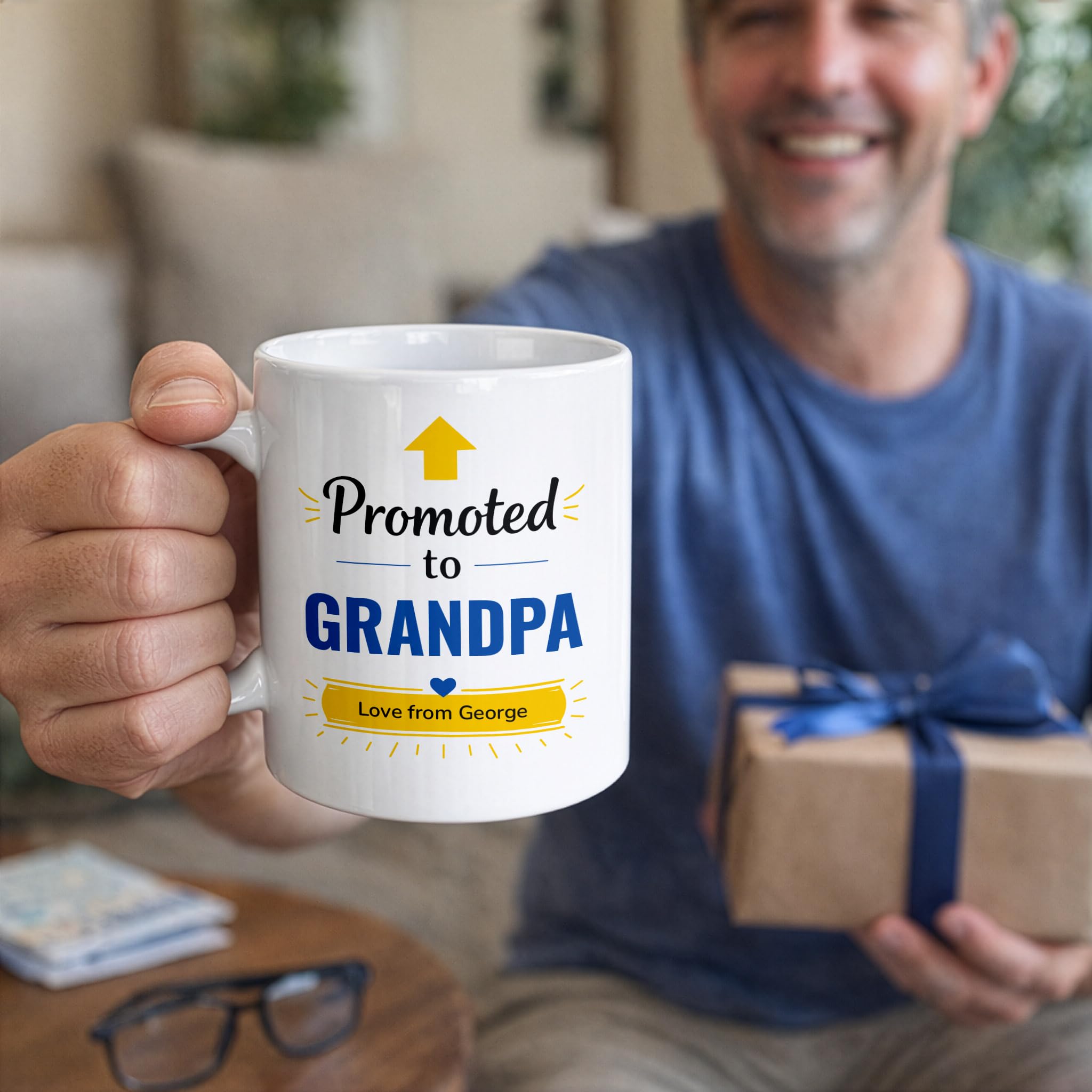 Personalised Promoted to Grandpa Mug with Name