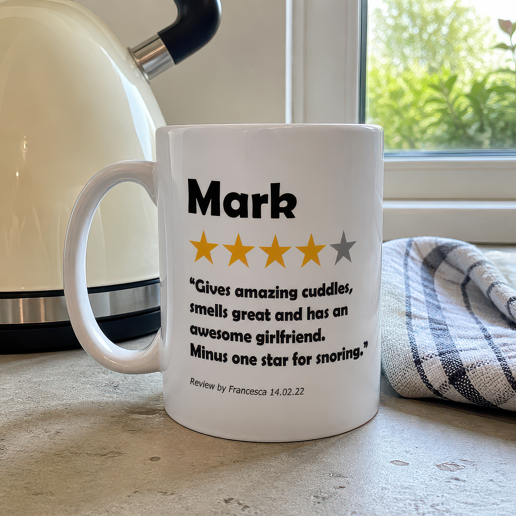 Personalised Boyfriend Review Mug