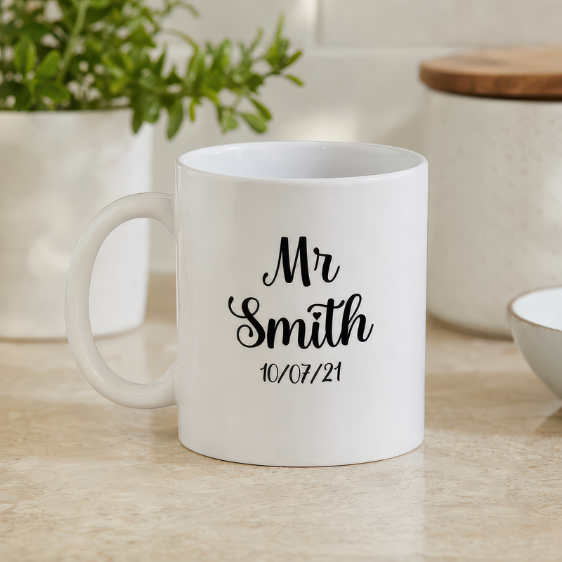 Personalised Mr and Mrs Wedding Mug Set - alternative view