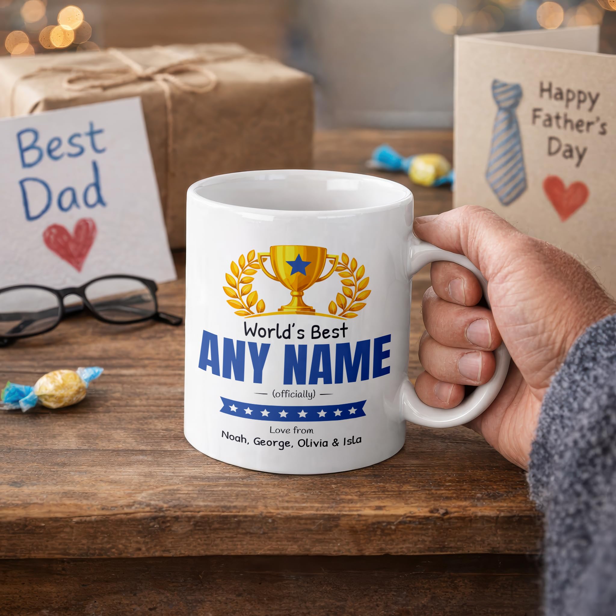 Personalised Worlds Best Mug with Title and Names