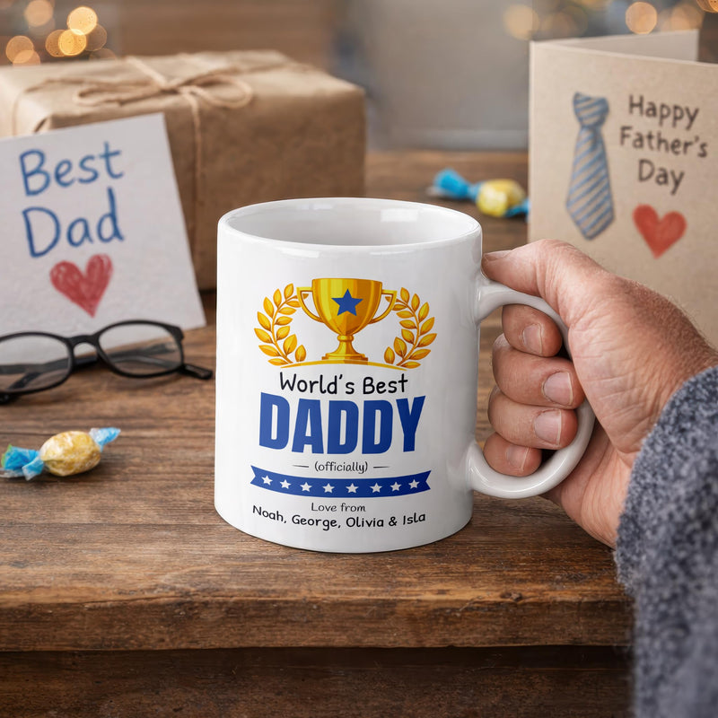 Personalised Worlds Best Daddy Mug with Names