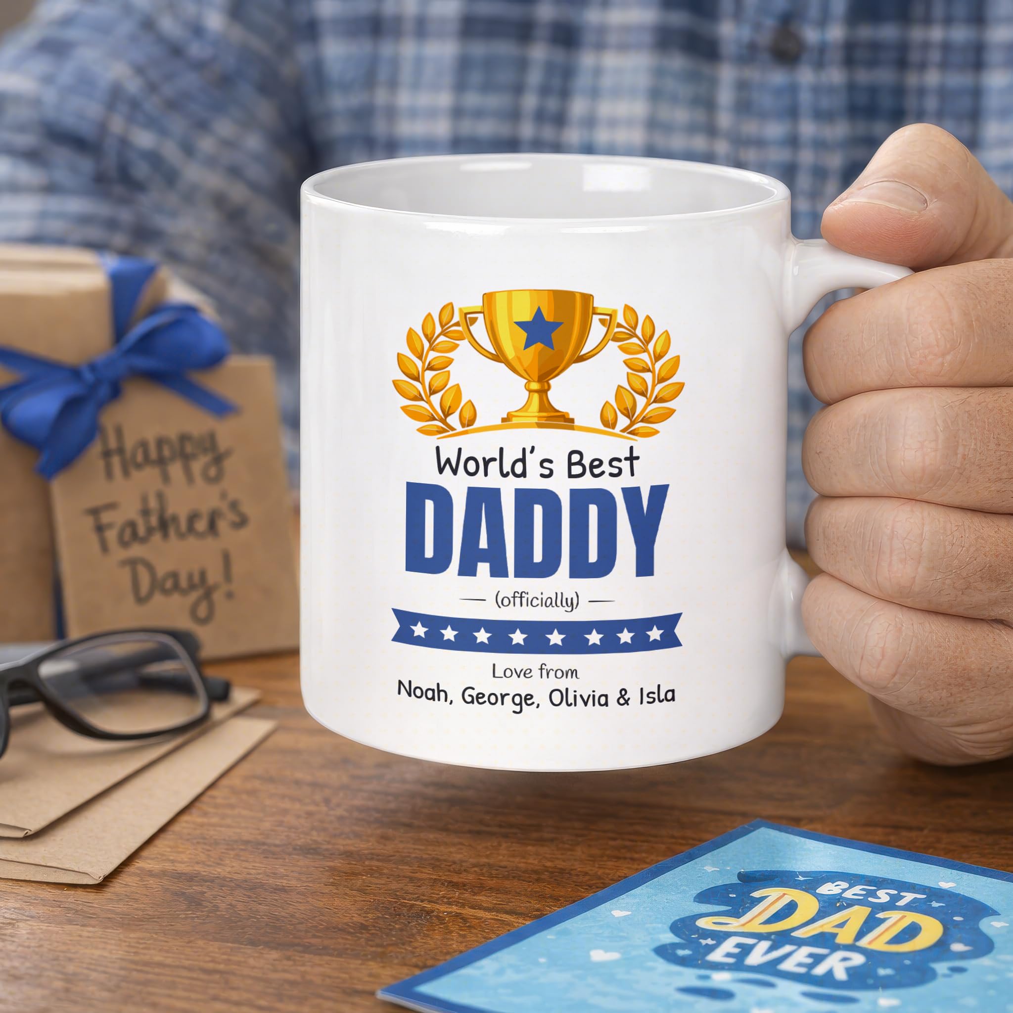 Personalised Worlds Best Daddy Mug with Names