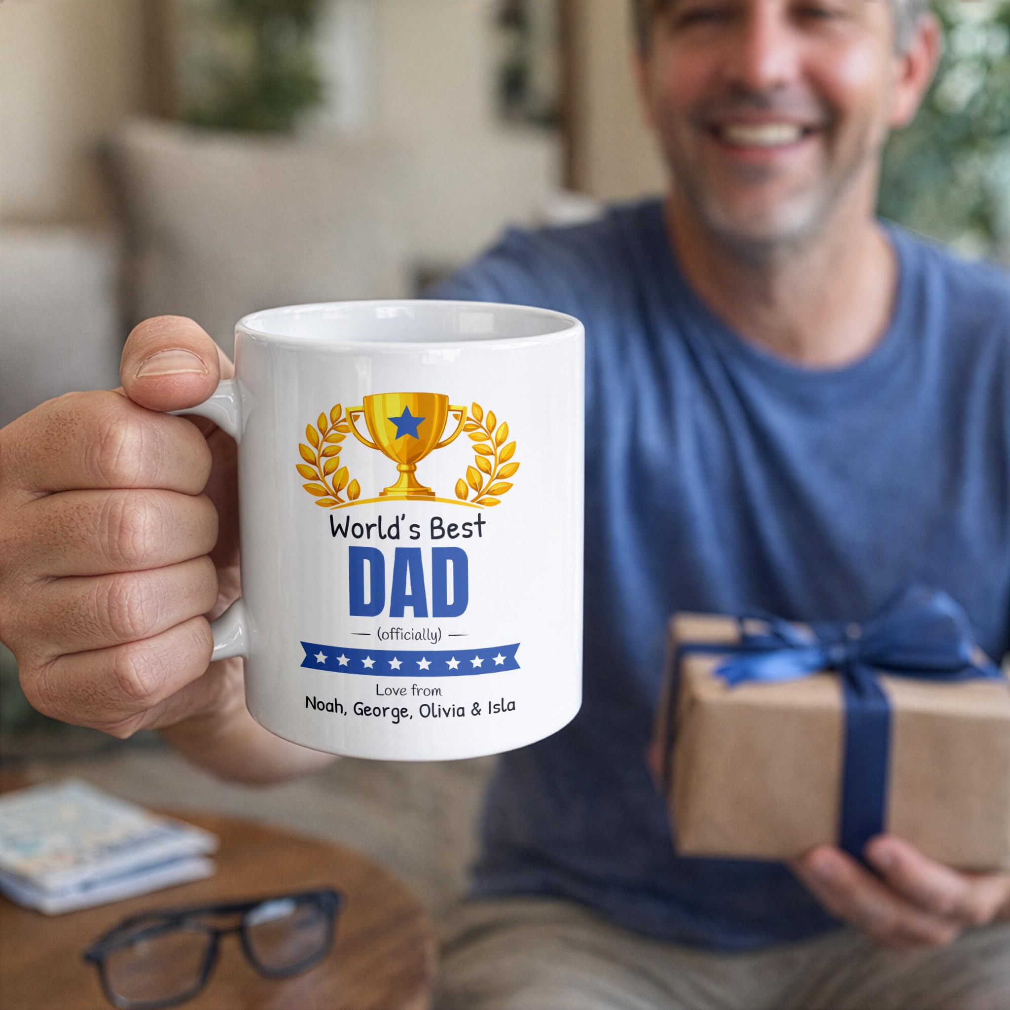 Personalised Worlds Best Dad Mug with Names