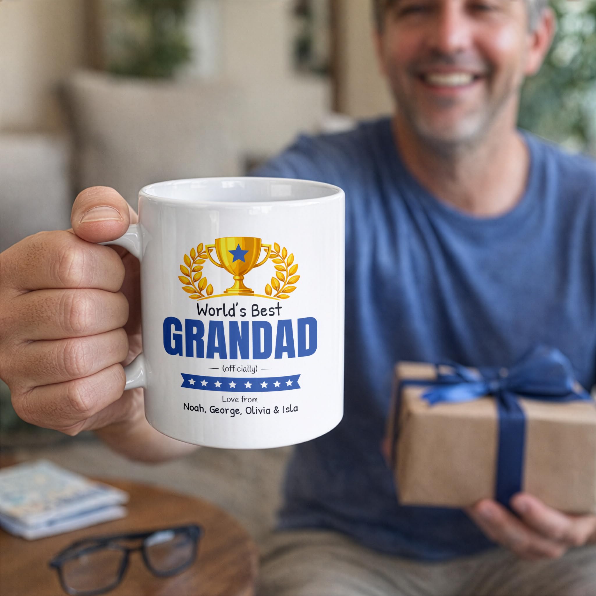Personalised Worlds Best Grandad Mug with Names