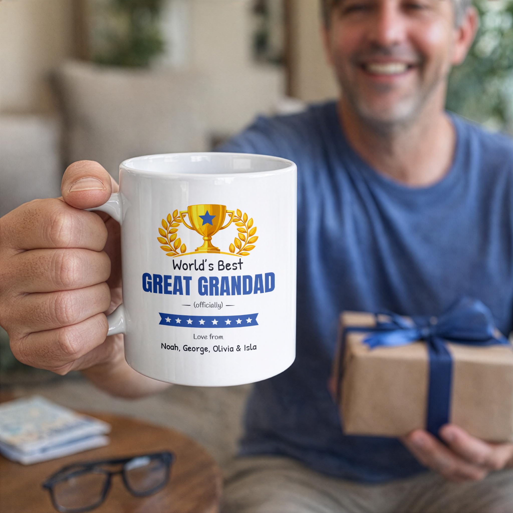 Personalised Worlds Best Great Grandad Mug with Names