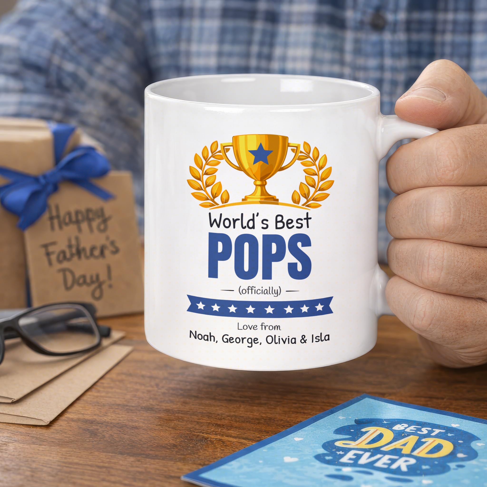 Personalised Worlds Best Pops Mug with Names