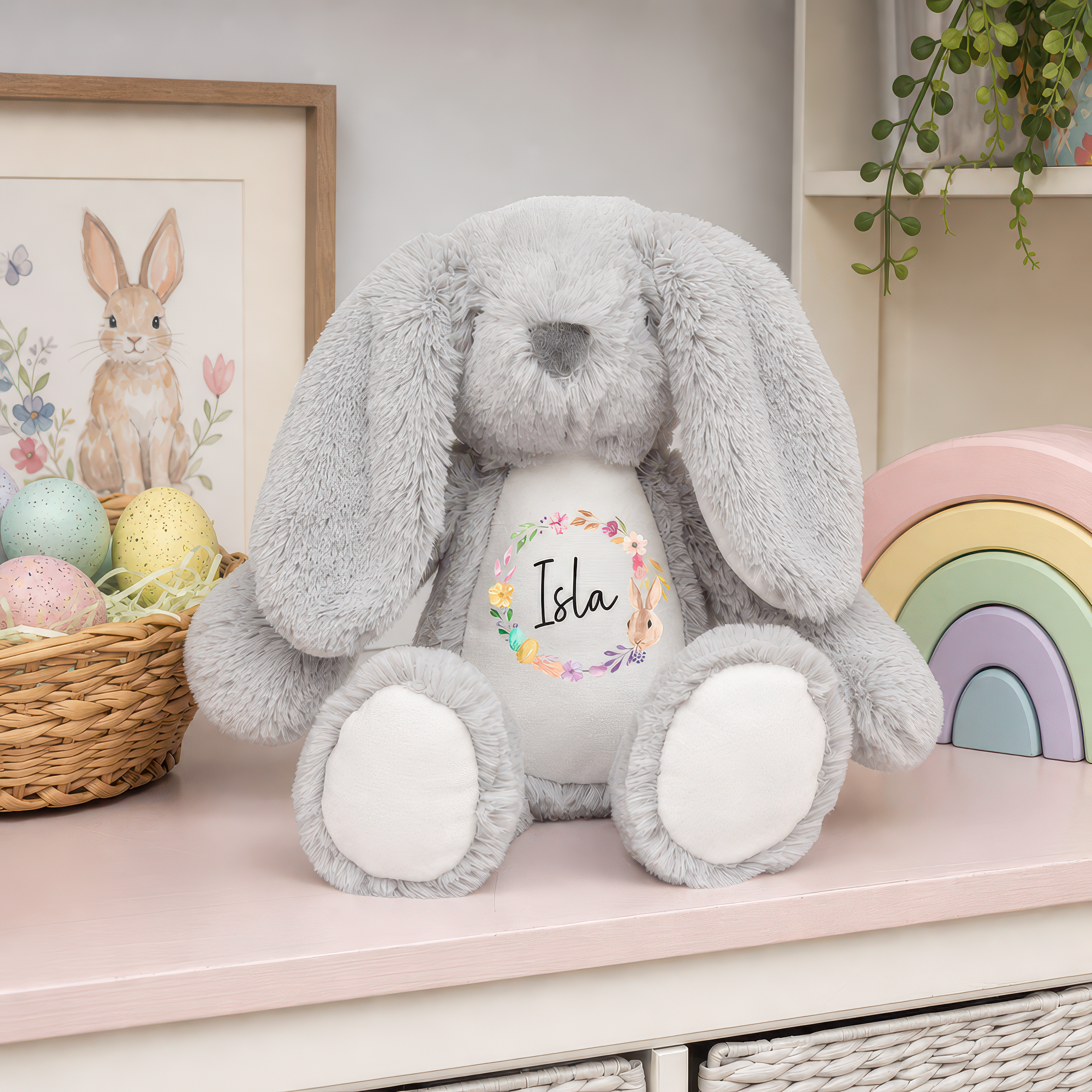 Personalised Easter Bunny Rabbit Soft Toy with Name - alternative view