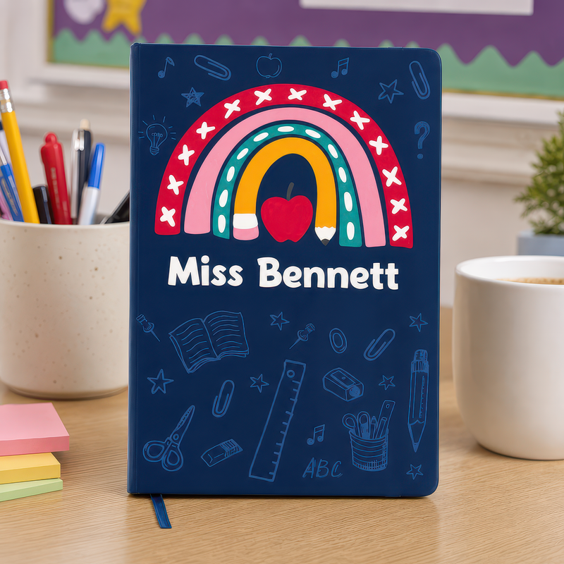 Personalised Teacher Apple Notebook with Name - alternative view
