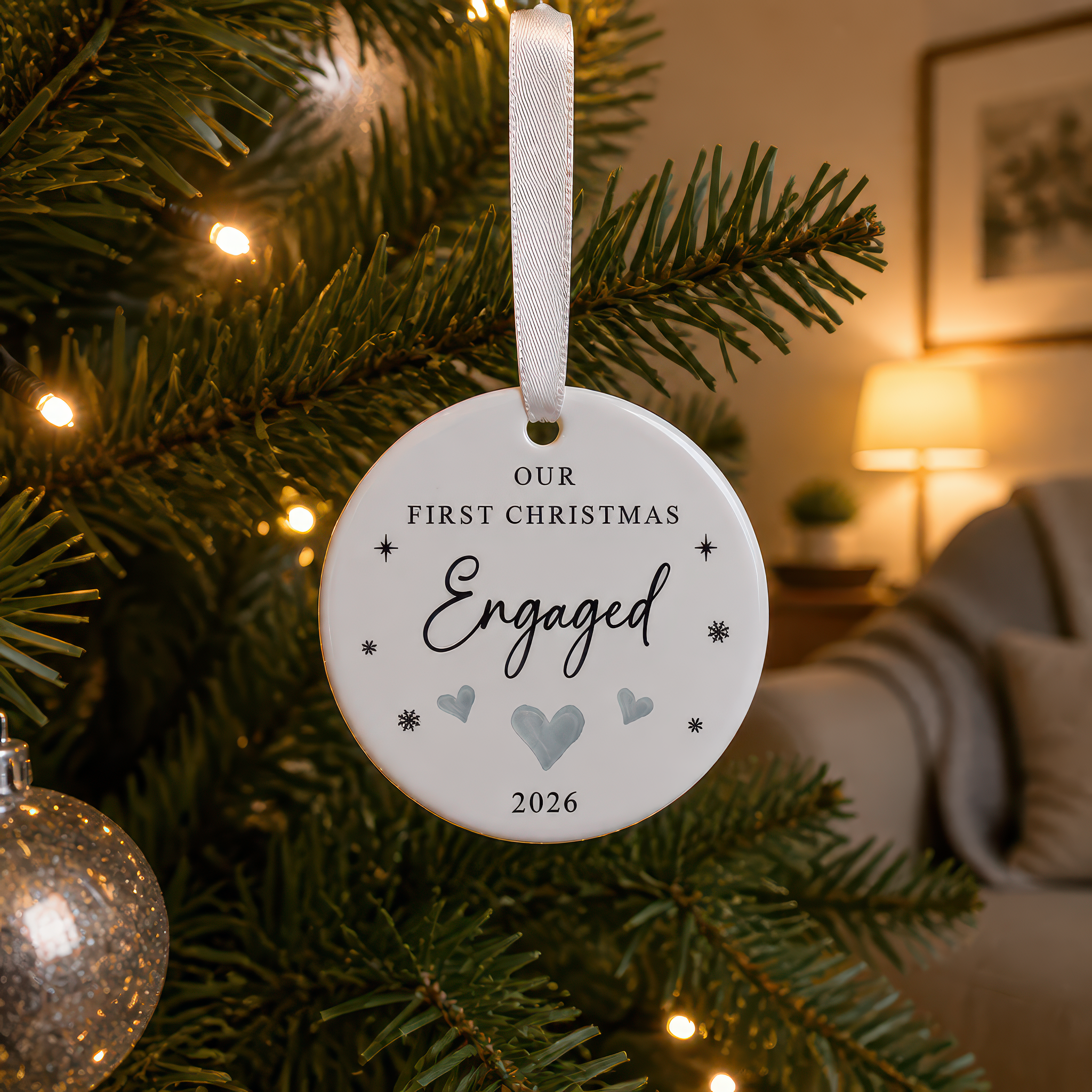 Our First Christmas Engaged Ornament