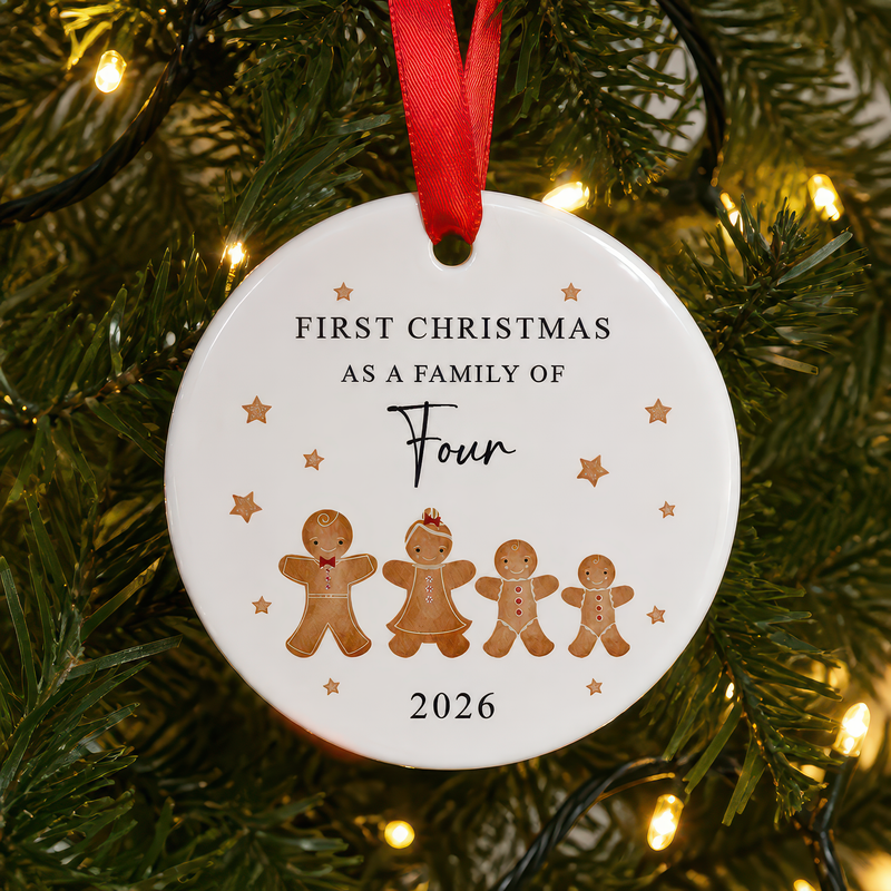 First Christmas as a Family of Four Gingerbread Ornament