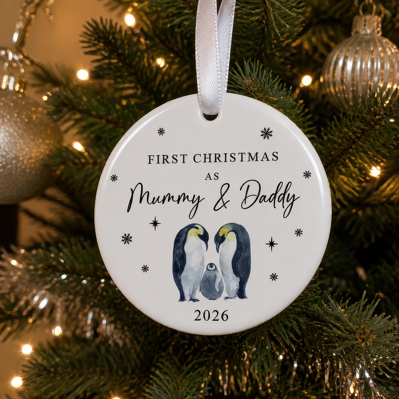 First Christmas as Mummy and Daddy Penguin Ornament
