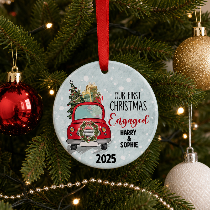 Personalised Our First Christmas Engaged Ornament