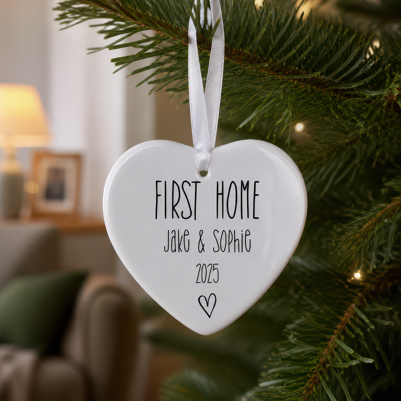 Personalised First Home Heart Ornament