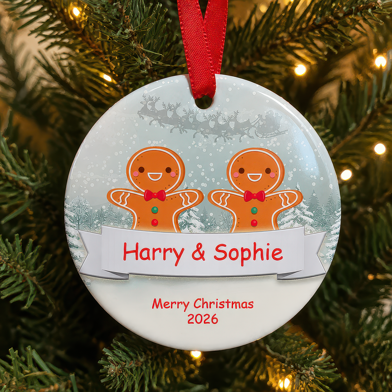 Personalised Gingerbread Couple Ornament