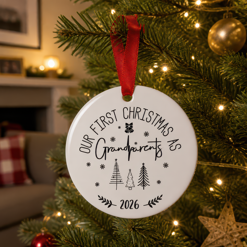 Our First Christmas as Grandparents Classic Ornament