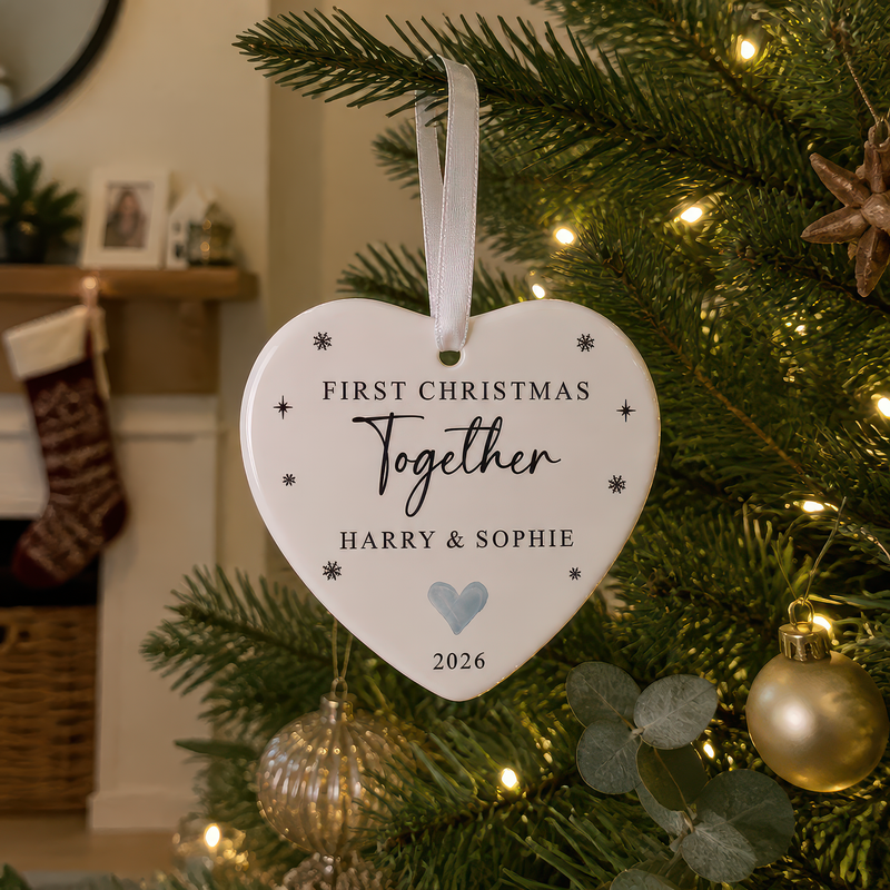 Personalised Our First Christmas Together Heart Ornament