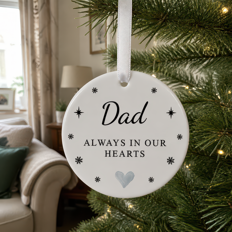 Memorial Dad Always in Our Hearts Ornament