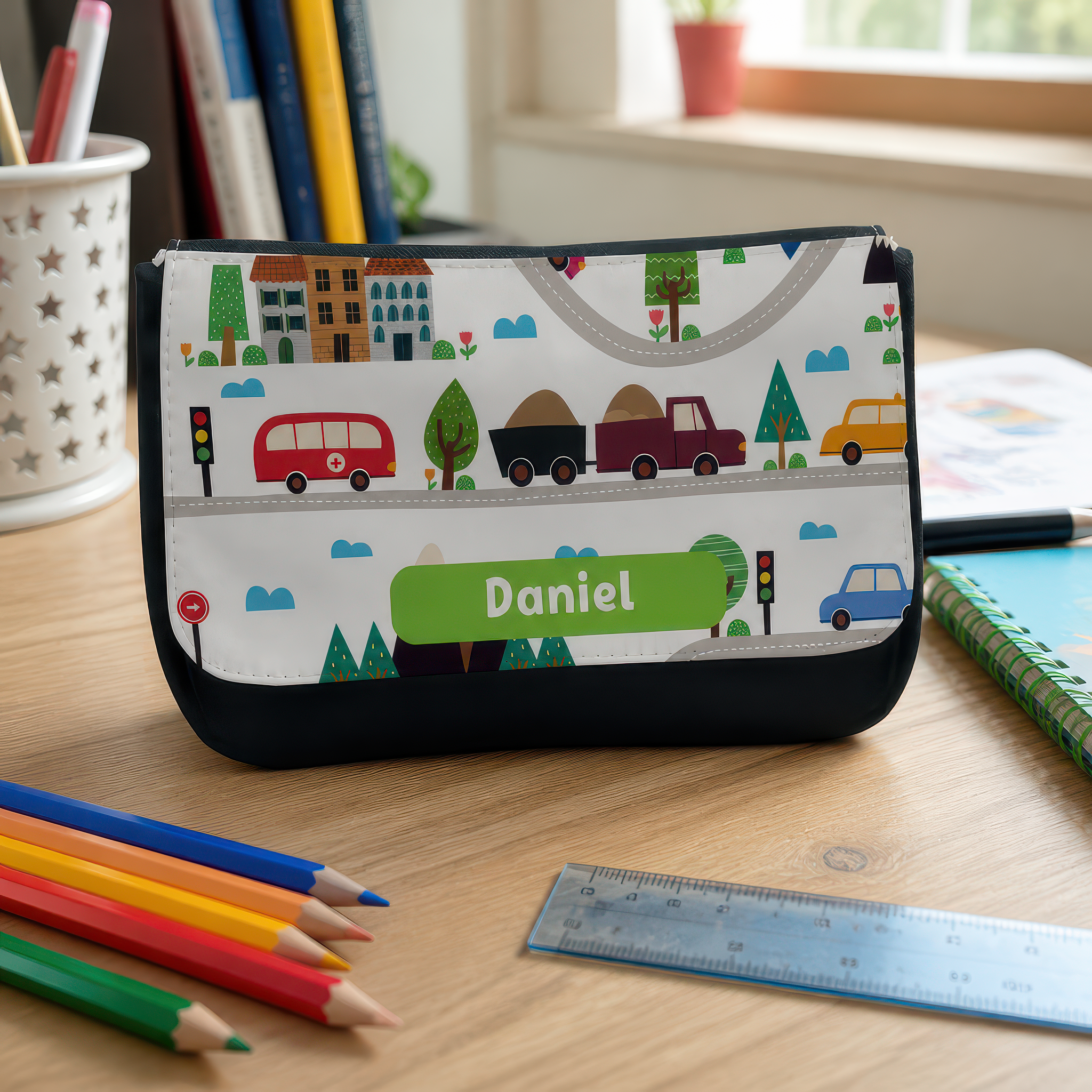 Personalised Car Pencil Case with Name