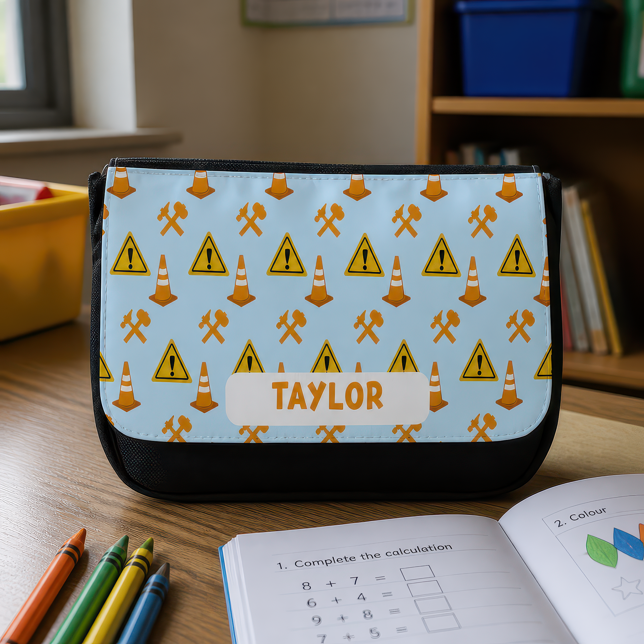 Personalised Construction Pencil Case with Name