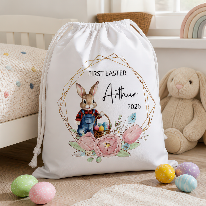 Personalised Blue First Easter Sack