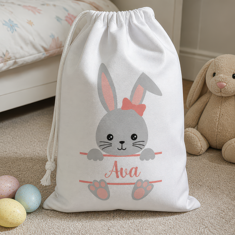 Personalised Pink Bunny Easter Sack