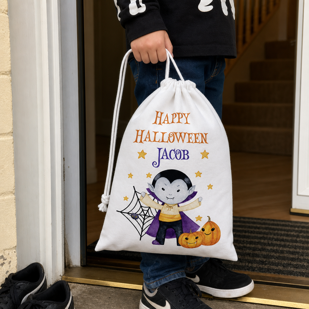 Personalised Halloween Vampire Treat Bag with Name