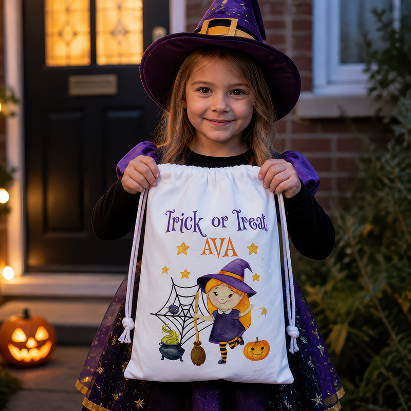 Personalised Halloween Treat Bag with Name