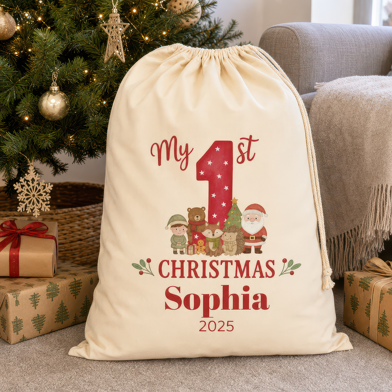 Personalised Red Christmas Santa Sack with Name - alternative view