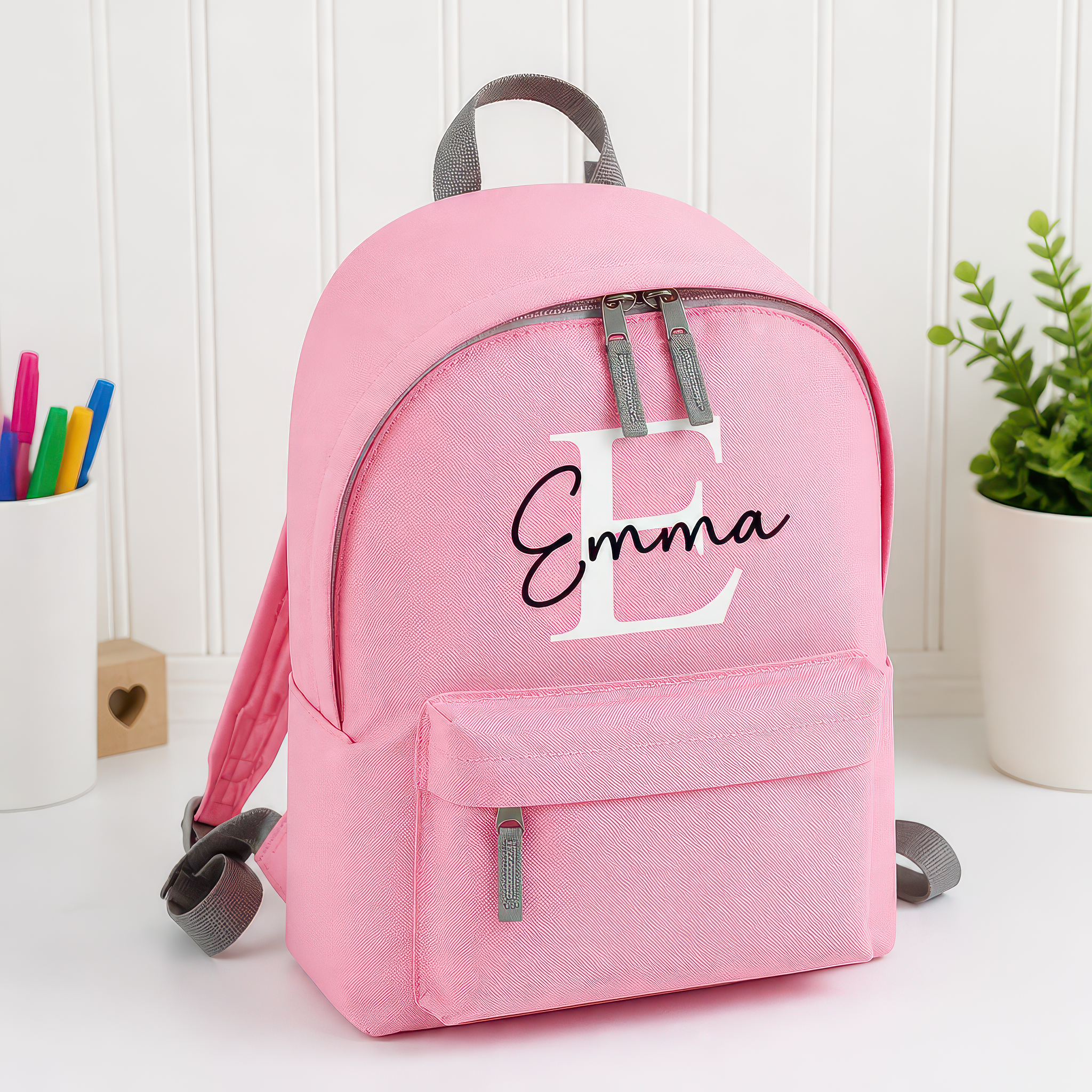 Personalised Pink School Set with Name and Initial - alternative view