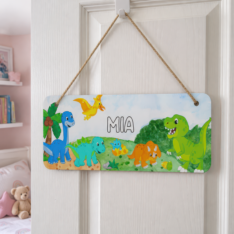 Personalised Dinosaur Bedroom Door Sign