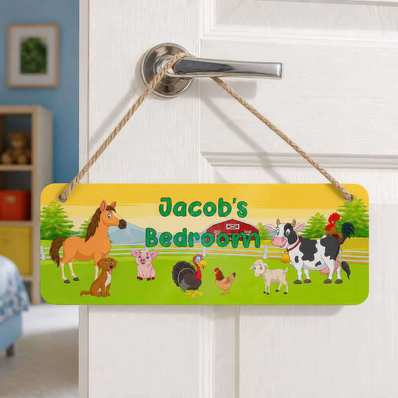 Personalised Farm Bedroom Door Sign - alternative view