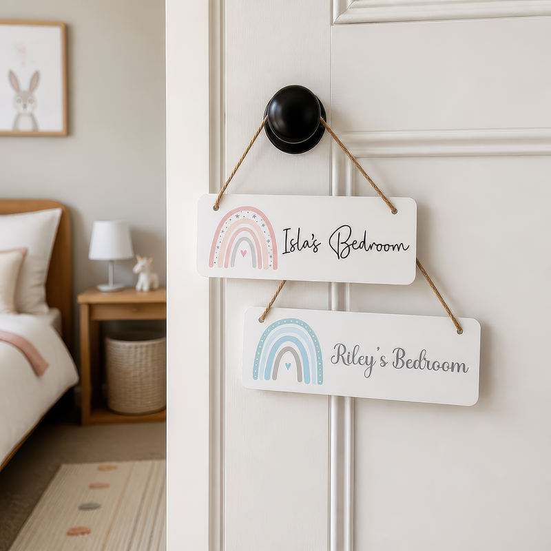 Personalised Rainbow Bedroom Door Sign