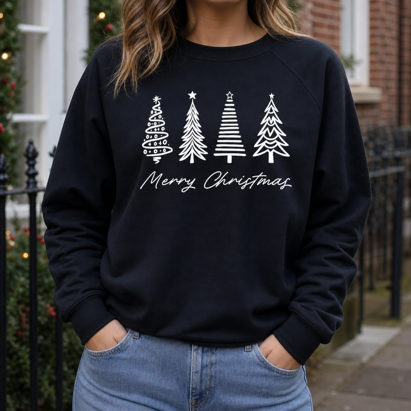 Black Christmas Sweater Sweatshirt Gift from Chicken Craft - Small