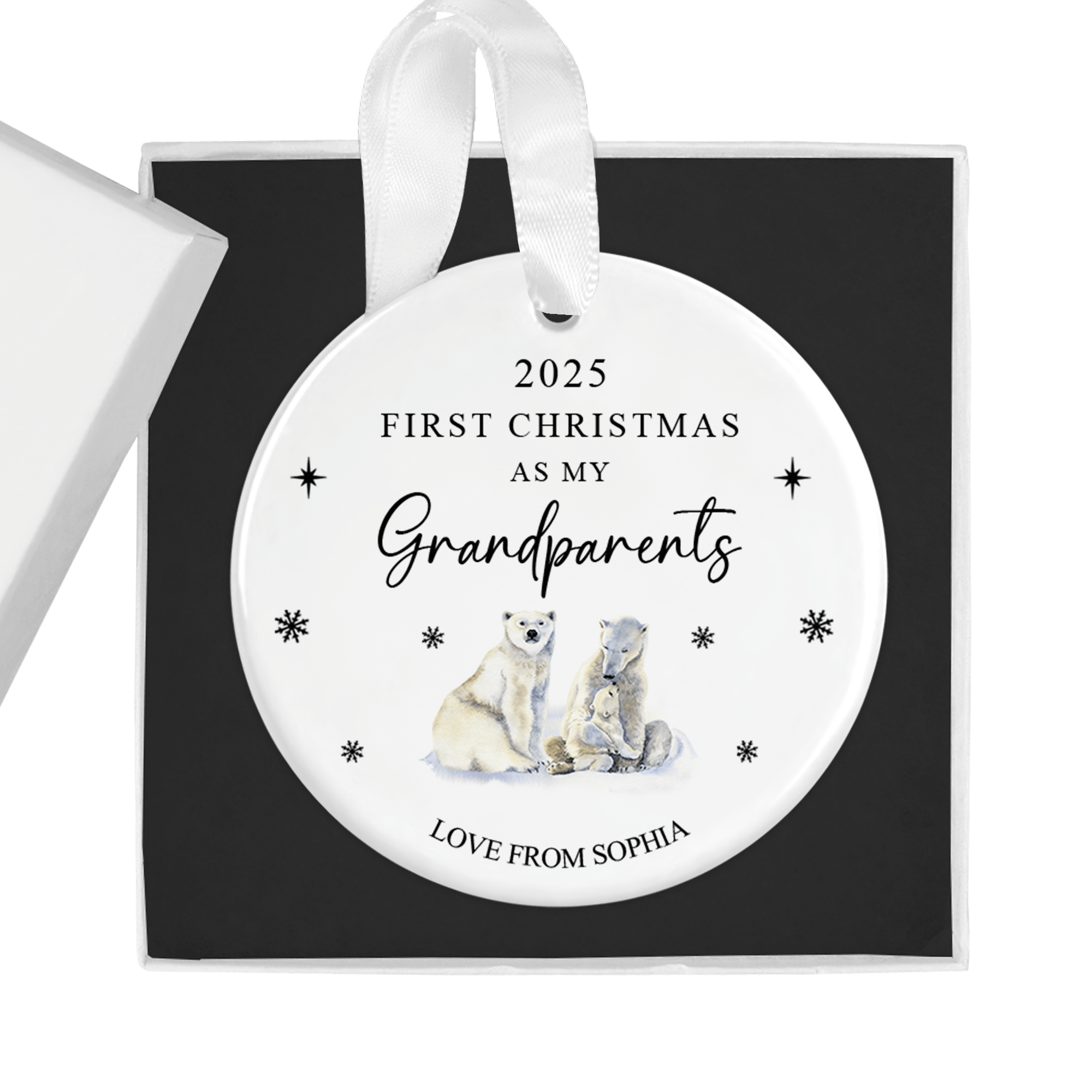 First Christmas as My Grandparents Ornament with Gift Box - Chicken Craft Ltd