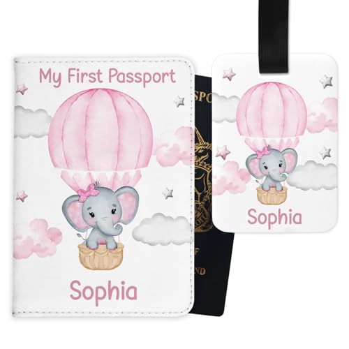 Personalised Baby Passport Cover and Luggage Tag Set - Custom My First Passpor o